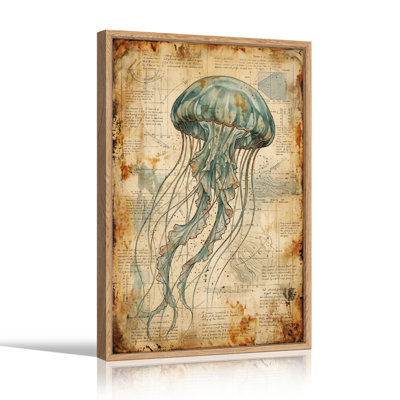 «Jellyfish Blueprint», reproduction d'art sur toile, ensemble de 1