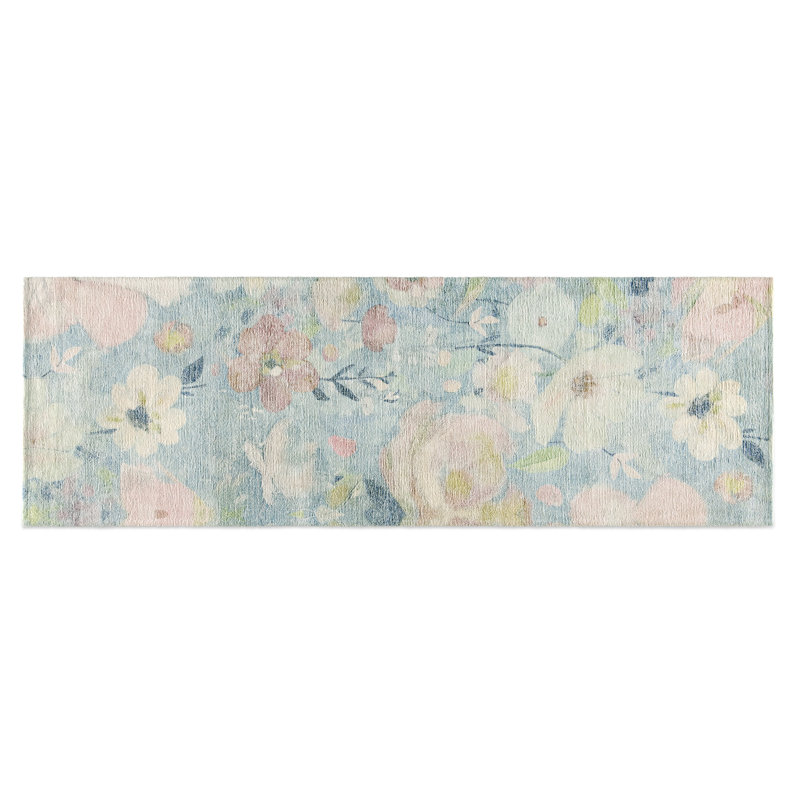 Tapis de cuisine discret à motif floral Everwash Cove, 24 po x 72 po