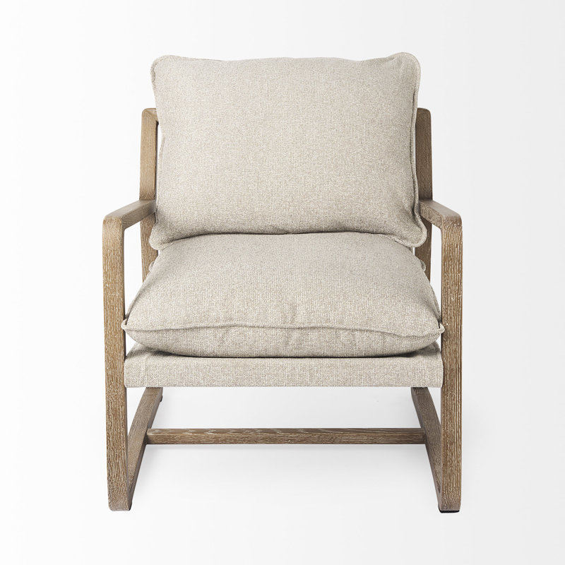 Fauteuil Windy de 86,61 cm de large, Brun pâle, Polyester beige