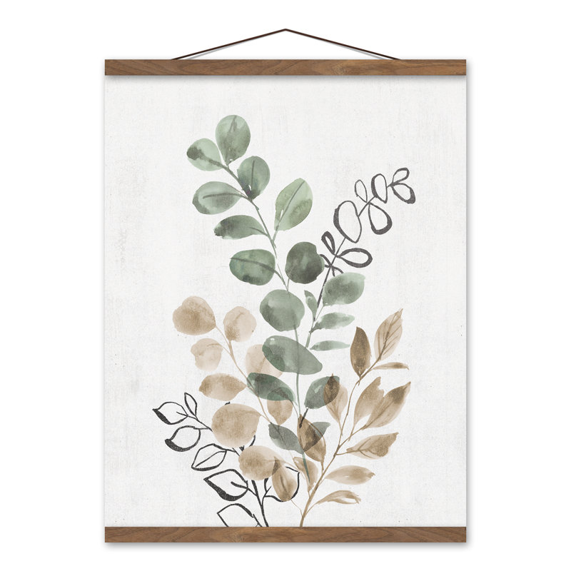 «Sage Tan Leaves», reproduction sur toile, H 20 po x l 16 po