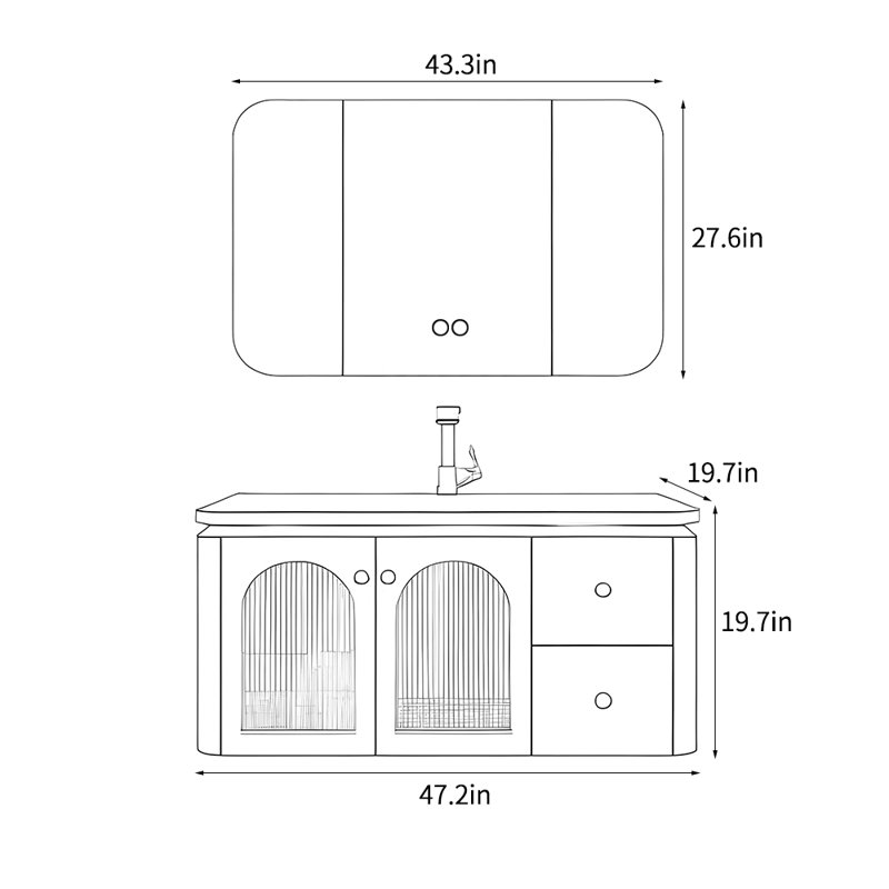 Modern simple white bathroom cabinet