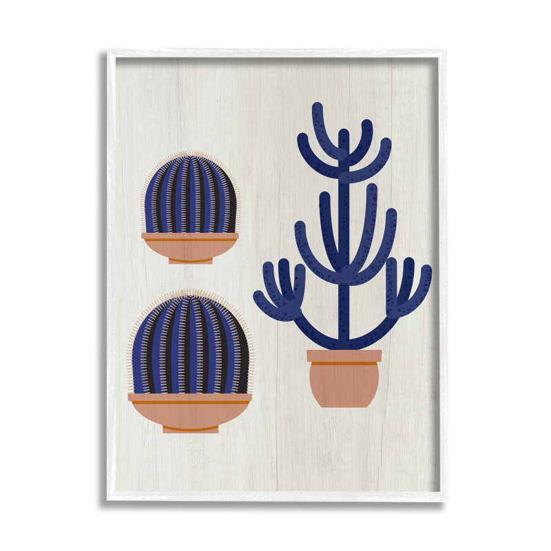 Art mural sur toile surdimensionné de cactus bleus modernes surdimensionnés par Daphne Polselli, H 14 po x l 11 po