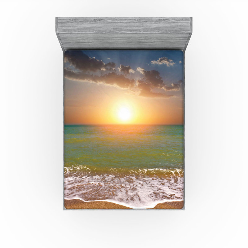Multicolore Ambesonne Sunset, Drap-housse de taille très grand californien