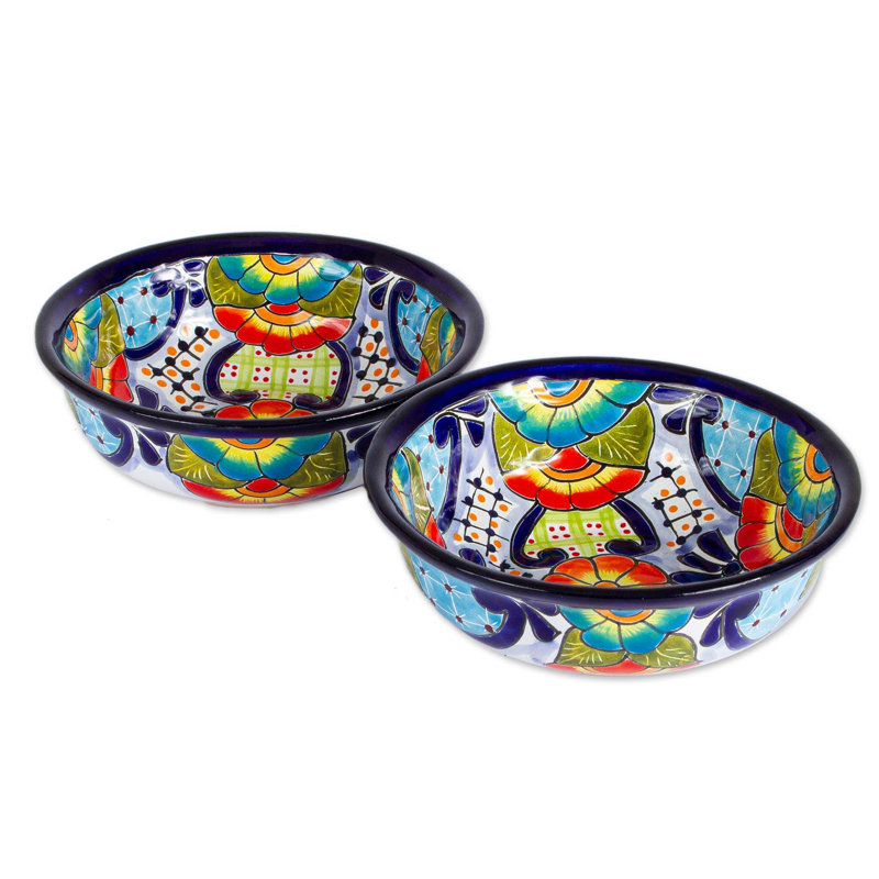 23 oz. Raining Flowers Ceramic Salad Bowl