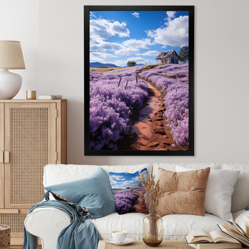 «Vietnam Dalat Countryside Lavender Field», reproduction d'art sur toile, H 44 po x l 34 po x P 1,5 po, Cadre simple noir