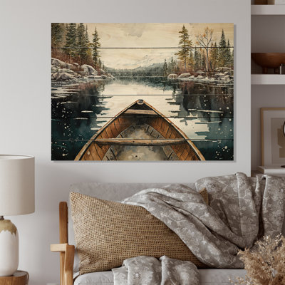 Boydton Winter Canoe Scenery I - impression sans cadre sur bois