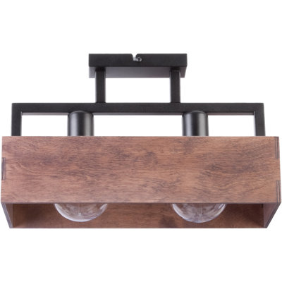 Basile Wood Semi Flush Mount