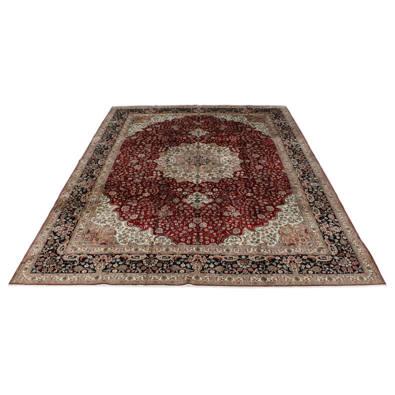 Tapis turc rouge et bleu marine 9 x 12