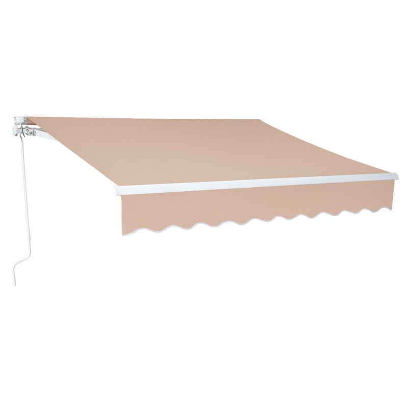 Auvent de patio rétractable en polyester Winado, Beige, H 7 po x l 138 po x P 117,6 po