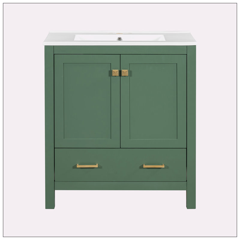 Meuble-lavabo vert 30 po avec lavabo simple