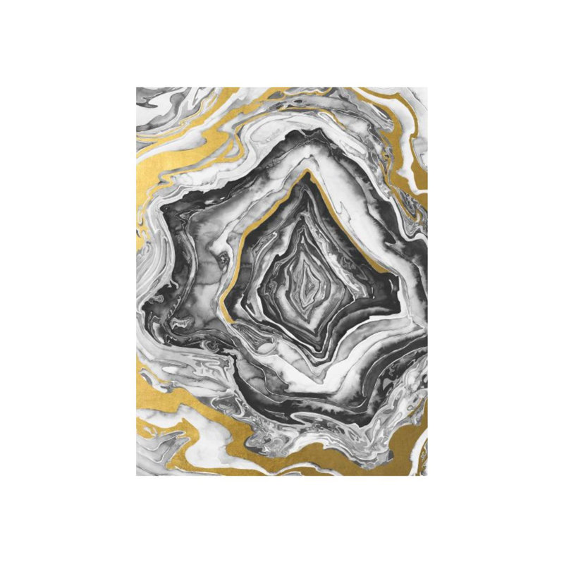 Mono Marble II Print by Sara Brown, Gilded Gold, 32" H x 24" W