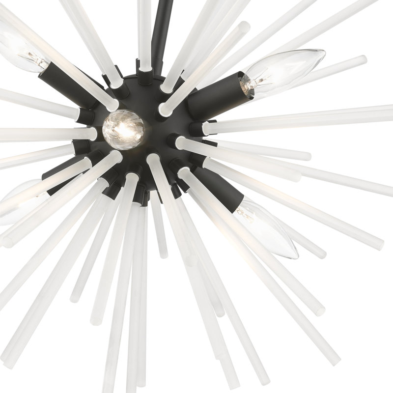 Ryzen 6 - Light Dimmable Sphere Chandelier, Black, 50.75" H x 20" W x 20" D