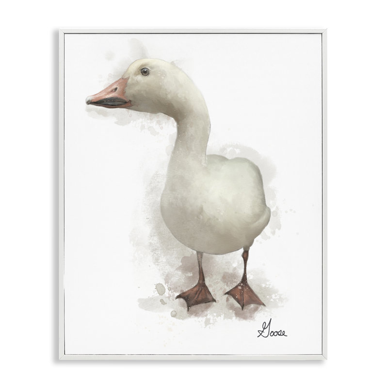 «Farm Goose», art giclée par Matthew Piotrowicz, Estampe numérique encadrée blanc bord de mer, H 14 po x l 11 po