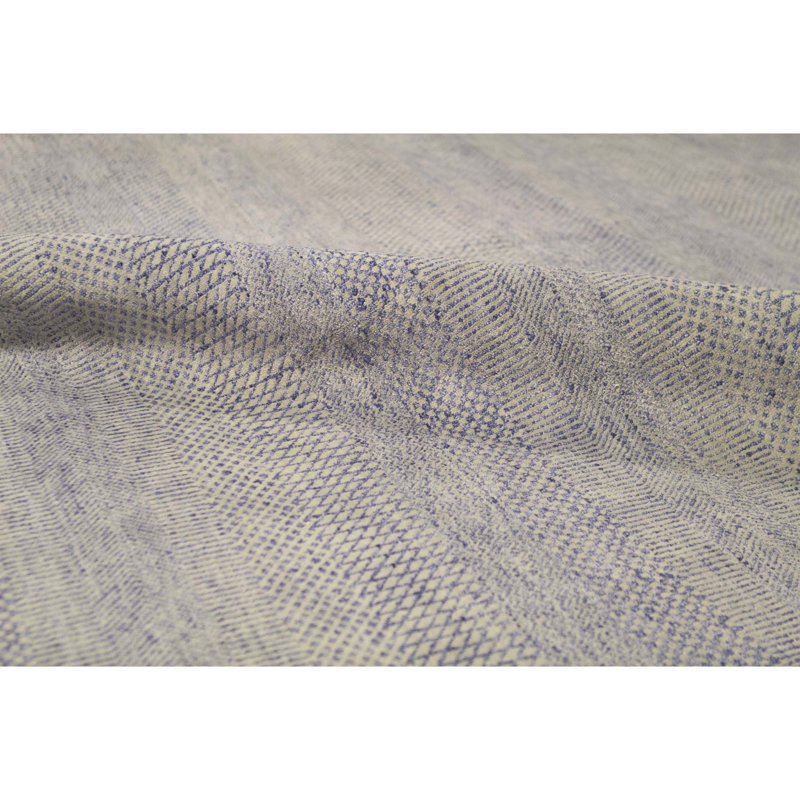 Hand-Knotted High-Quality Silver and Teal Area Rug