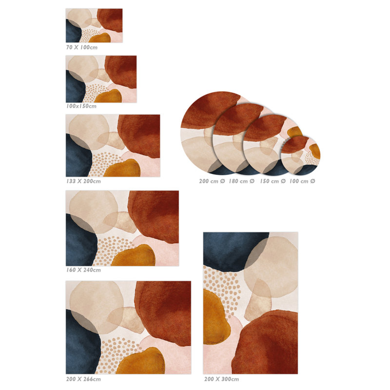Rontavia Vinyl Machine Printed Area Rug, Rectangle 200 x 300cm