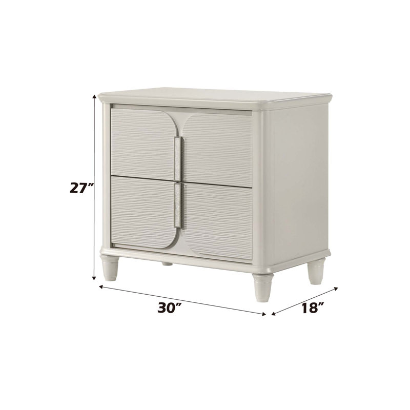Pearl Nightstand With Functional Storage