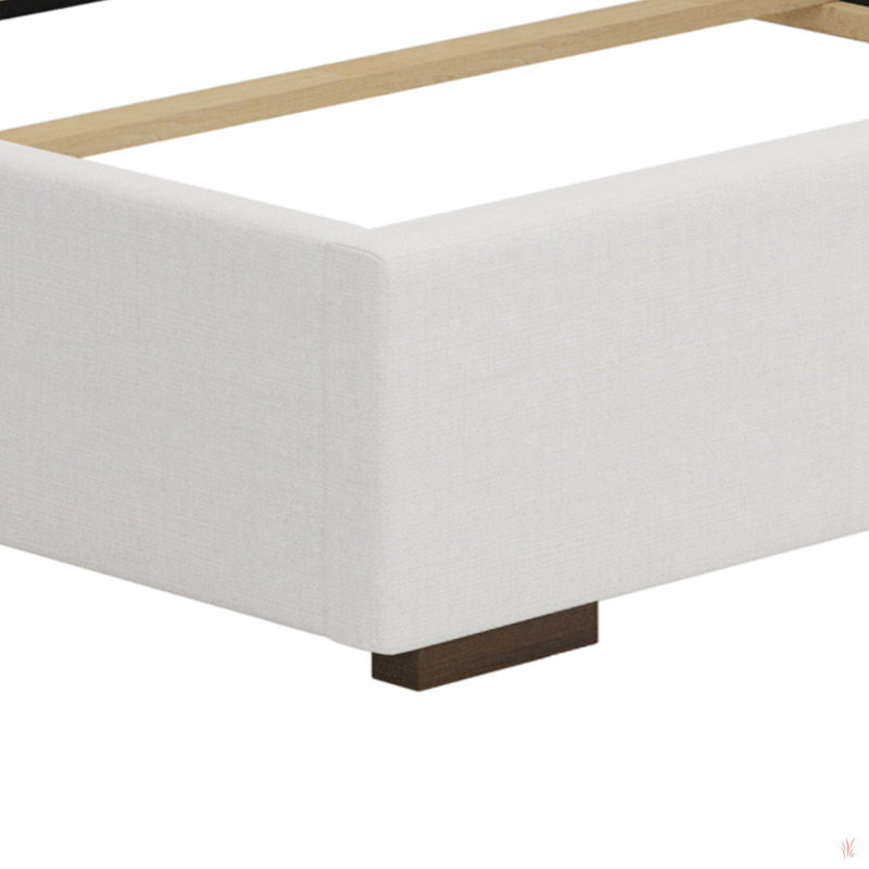 67.5" Tall Headboard Upholstered  Bed With Vertical Striped And Wingback Design, Box Spring Needed, Linen, King