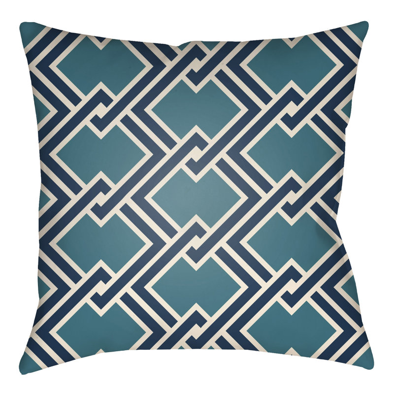Litchfield Cabana Geometric Reversible Throw Pillow, 20" H x 20" W, Kelly Green/Forest Green