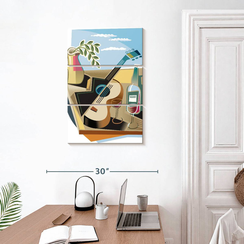 Abarca, guitare et vin, H 32 po x l 20 po