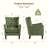 Button-Tufted Horn-Back Armchair, Accent Chair with Padded Cushion, Side Pocket and Solid Wood Legs-102193825