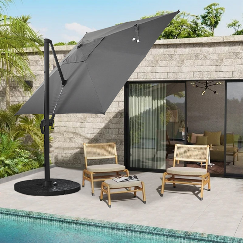 Antoanela 300cm Cantilever Parasol, Dark Grey