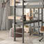 Lit mezzanine avec bureau, tablettes et échelle