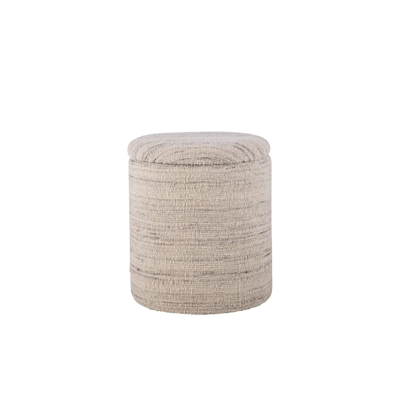 Neutral Pattern Upholstered Ottoman Footstool With Storage 40cm Footrest Stool Pouffe