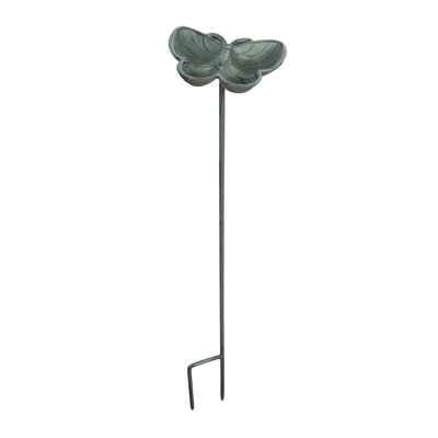 Iron Butterfly Birdfeeder, Green, Metal, Ground, Outdoor, Spring, Garden
