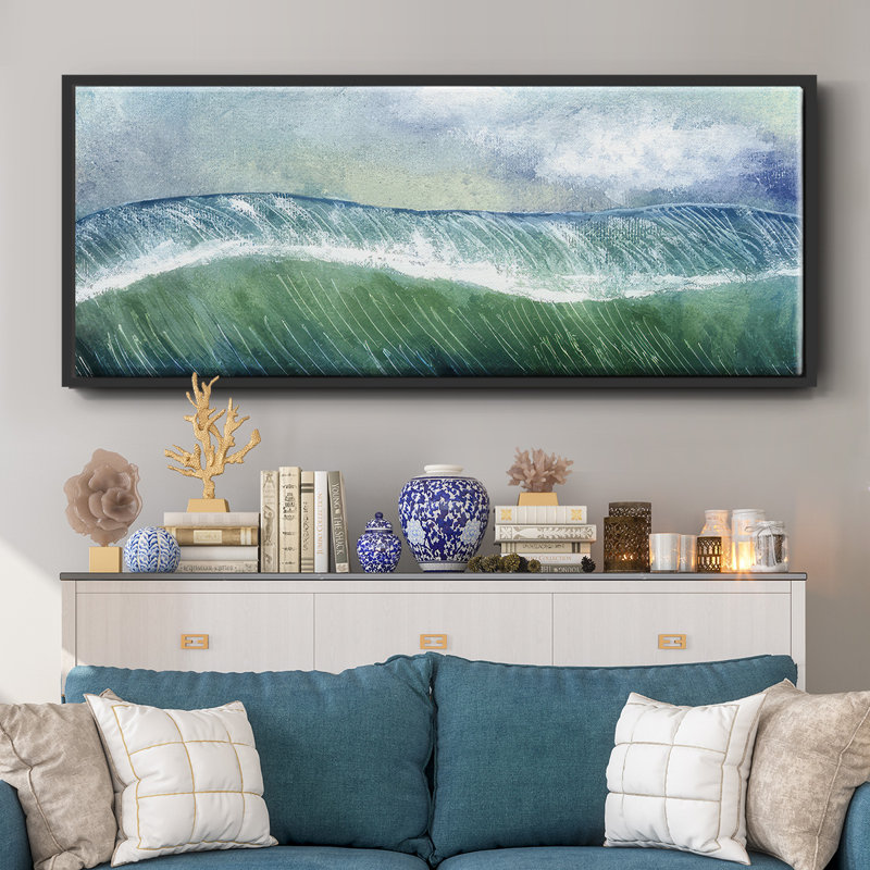 Crashing Wave I - toile encadrée, H 20 po x l 50 po