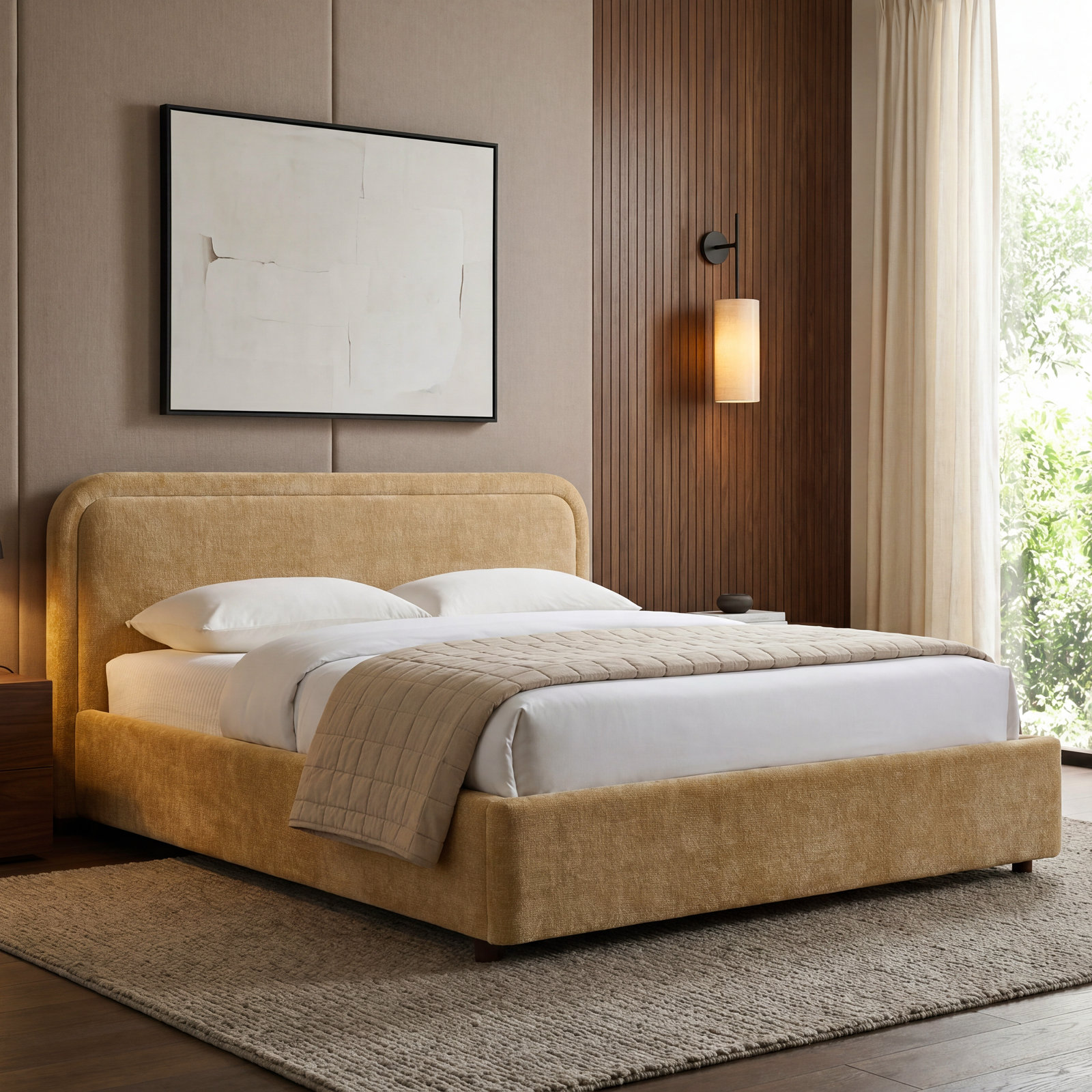 Baneza Platform Bed, Queen, Sand
