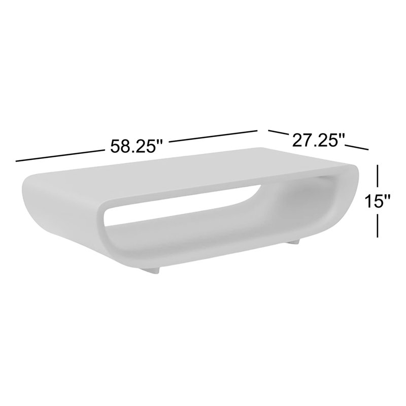 Bum Bum Plastic Coffee Table, Ecru