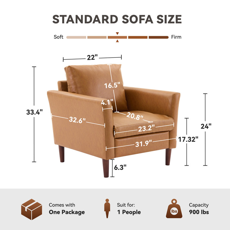 Fauteuil d'appoint en similicuir Bobur, Brun moyen