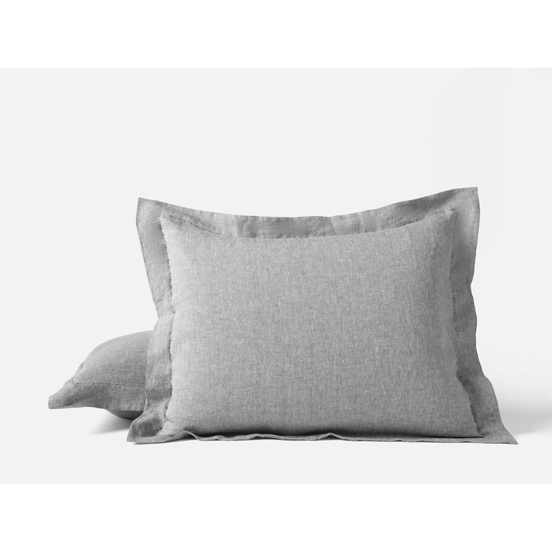 Coyuchi Organic Relaxed Linen Sham, Standard, Slate Chambray