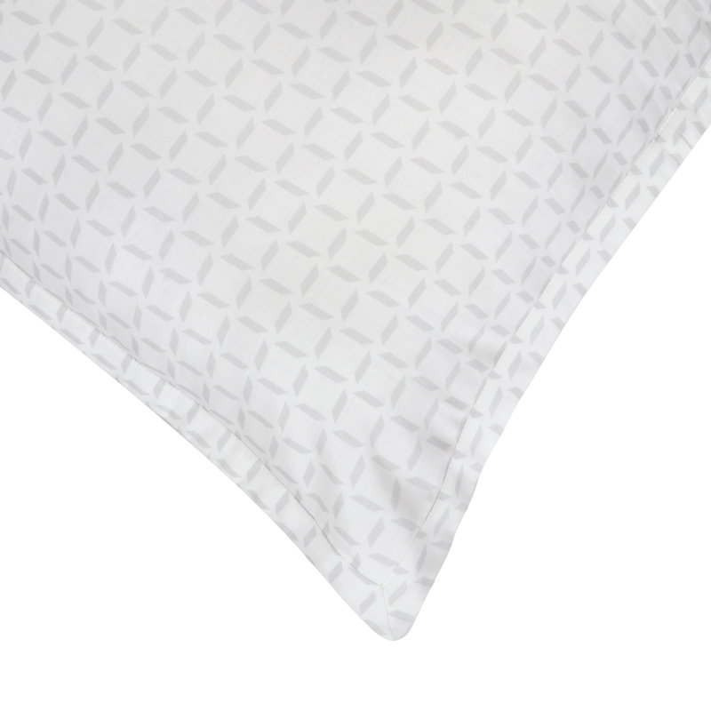 Taie décorative 100% coton, Kendra blanc / gris