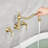 SUMERAIN Wall Mounted Roman Tub Faucet, Double Handle  Tub Filler with Rotating Spout-77039515