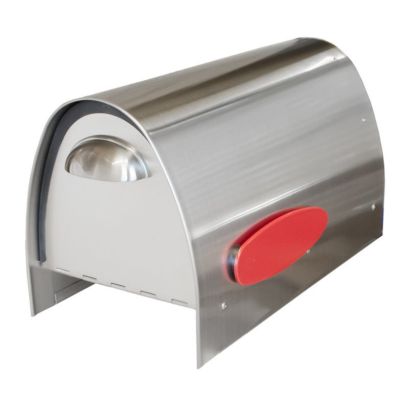 Medium Stainless Steel Modern Post Mounted Mailbox