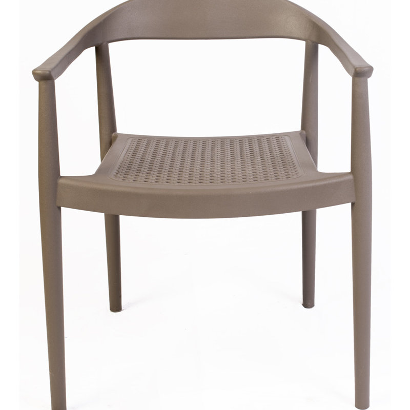 Fauteuil de terrasse empilable, Brun clair