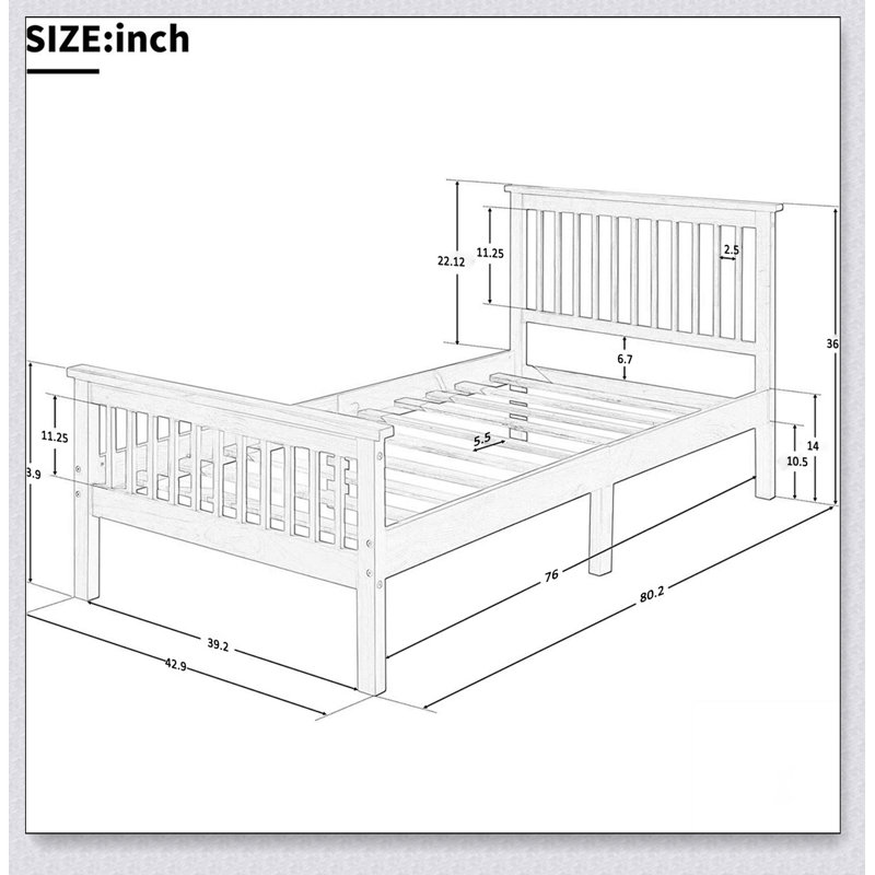 Wood Platform Bed Twin Bed With Headboard And Footboard