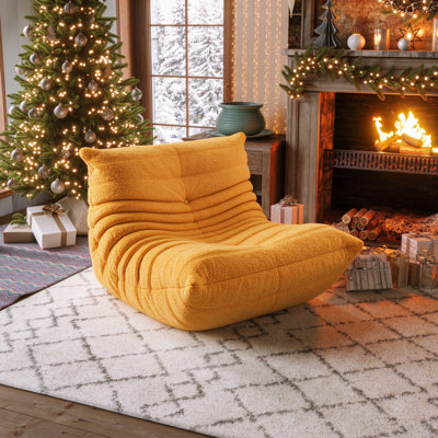 Armless Bean Bag Chair – Upgraded Foam Support, Soft Upholstered Lounge Seating