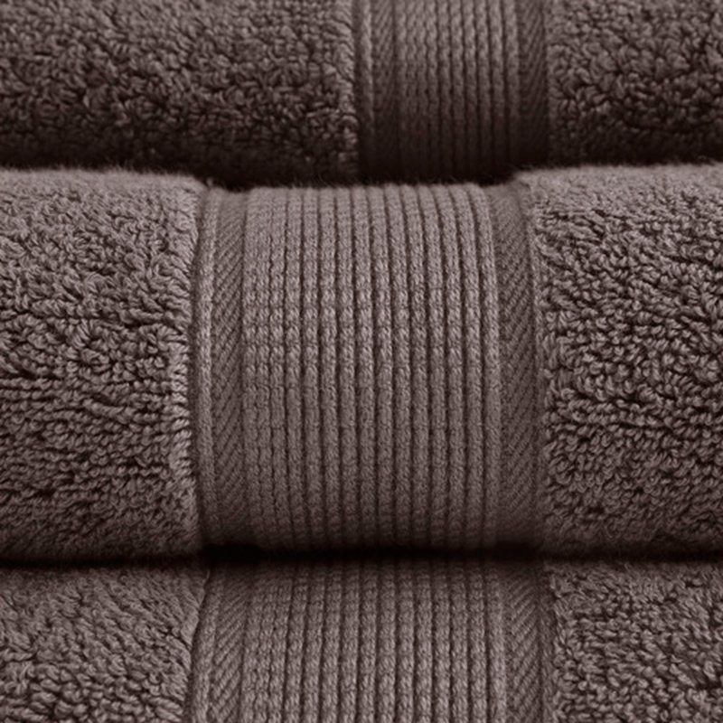 100% Cotton 8 Piece Antimicrobial Towel Set, Brown
