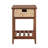 Walnut and Natural Accent Table with Woven Basket-2041729411