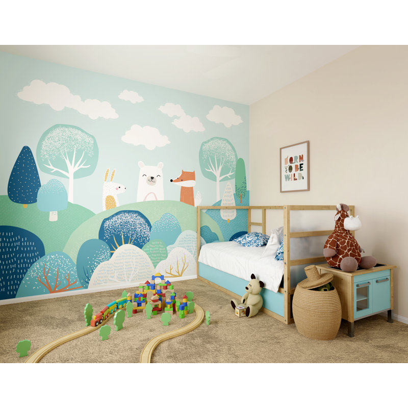Matte Non-Pasted Wall Mural, Blue, 240cm L x 300cm W