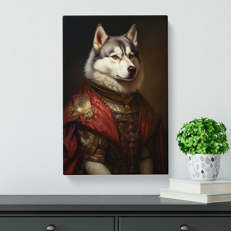 Husky Baroque Art - Wrapped Canvas, 76cm H x 50cm W x 3cm D