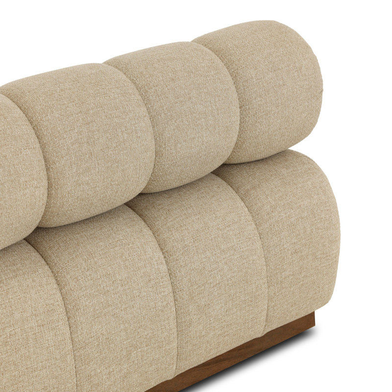 Roma Outdoor Teak Swivel Armless Lounge Chair, Hayes Cream