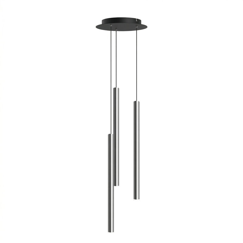 Luminaire suspendu cylindrique à 3 lumières DEL Baileyton, Nickel