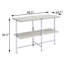 Table de canapé en chêne blanc et chrome avec 1 tablette