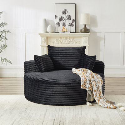 Canapé simple en velours côtelé Corduroy, aucun assemblage requis, fauteuil-lit moderne moelleux pour le salon, la chambre à coucher, le salon et la salle de projection (pas une chaise pivotante.)