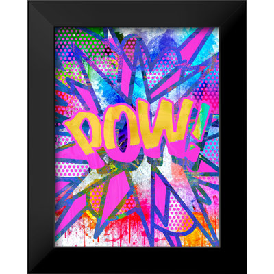 POW! Pop Art-Giclee on Paper with Black Frame Vertical