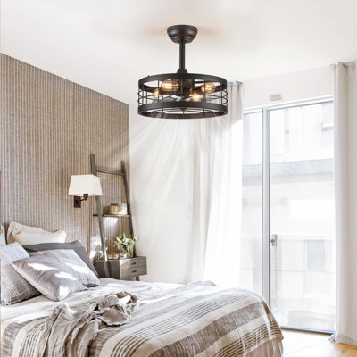 Ventilateurs de plafond 16,5 pouces avec lumières et télécommande Fandelier