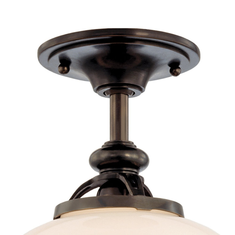 Canton Glass Flush Mount, Old Bronze, 11.5"H x 9"W
